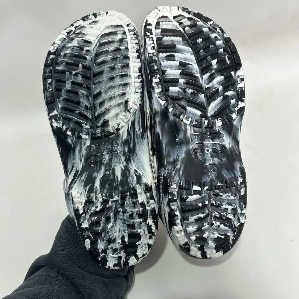 Crocs Classic Clog Slip-On “Marbled White Black”